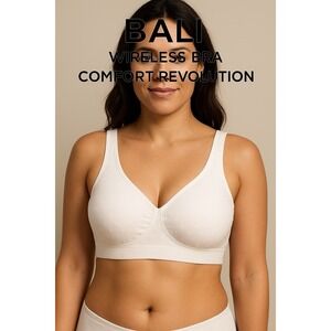Bali Wireless Bra Womens 40C Comfort Revolution Shaping Smoothing Minimizer Dots
